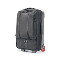 Topo Designs Global Travel Bag Roller durable carry-on convertible laptop backpack rolling suitcase in "Black".