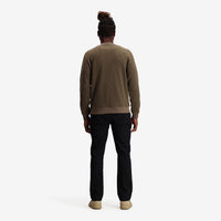 General shot of Topo Designs Men's Global pullover Sweater recycled washable Italian wool in "Desert Palm"