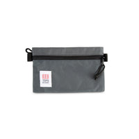 Topo Designs Accessory Bags in "Small" "Charcoal - Recycled" gray.