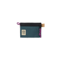 Topo Designs Accessory Bags in "Micro" "Botanic Green / Black - Recycled" nylon.